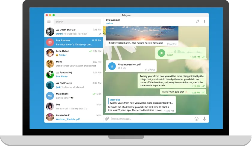 Fenêtre de l’assistant d’installation de Telegram sur Windows